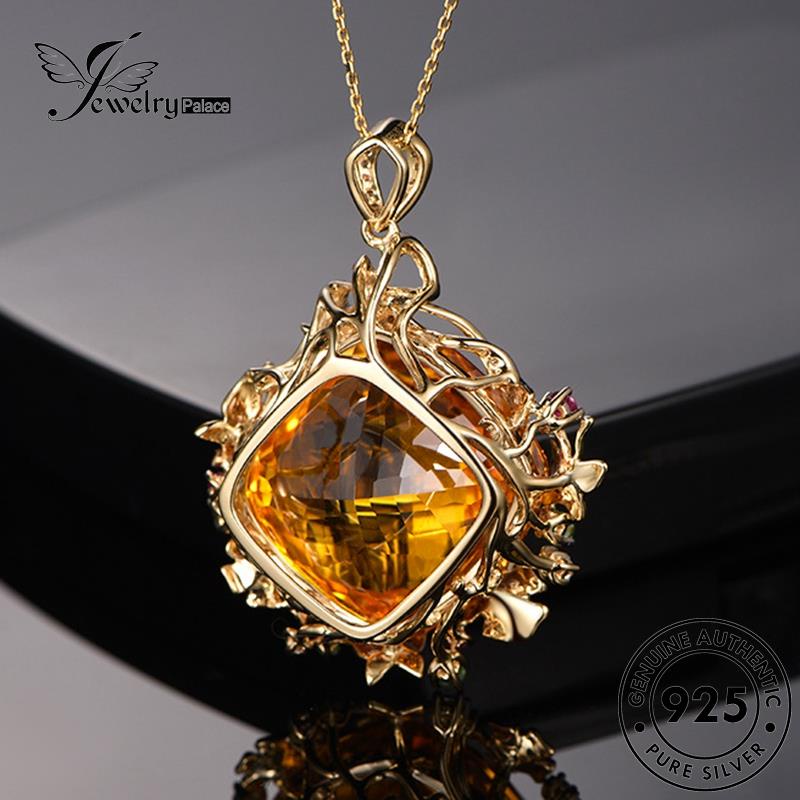 Jewelrypalace Fashion Asli Wanita Kalung Citrine Perak925 N1182