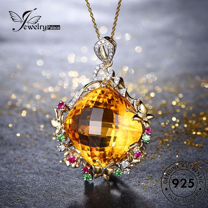 Jewelrypalace Fashion Asli Wanita Kalung Citrine Perak925 N1182
