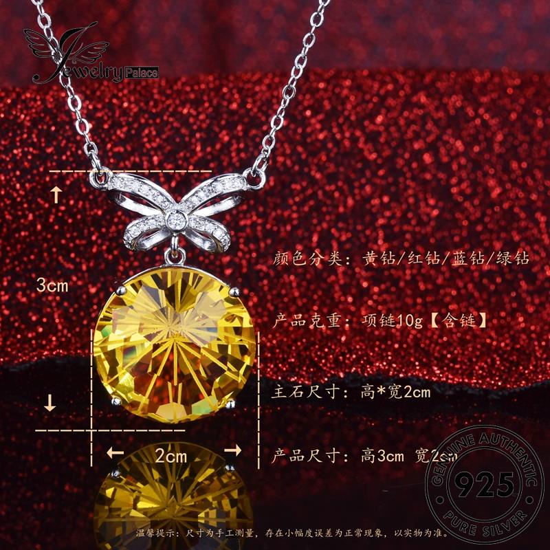 Jewelrypalace Kalung Perak925 Wanita Asli Bulat Fashion Citrine N1184