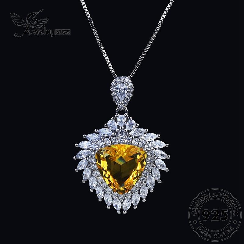 Jewelrypalace Kalung Mewah Wanita Asli Citrine Perak925 N1244