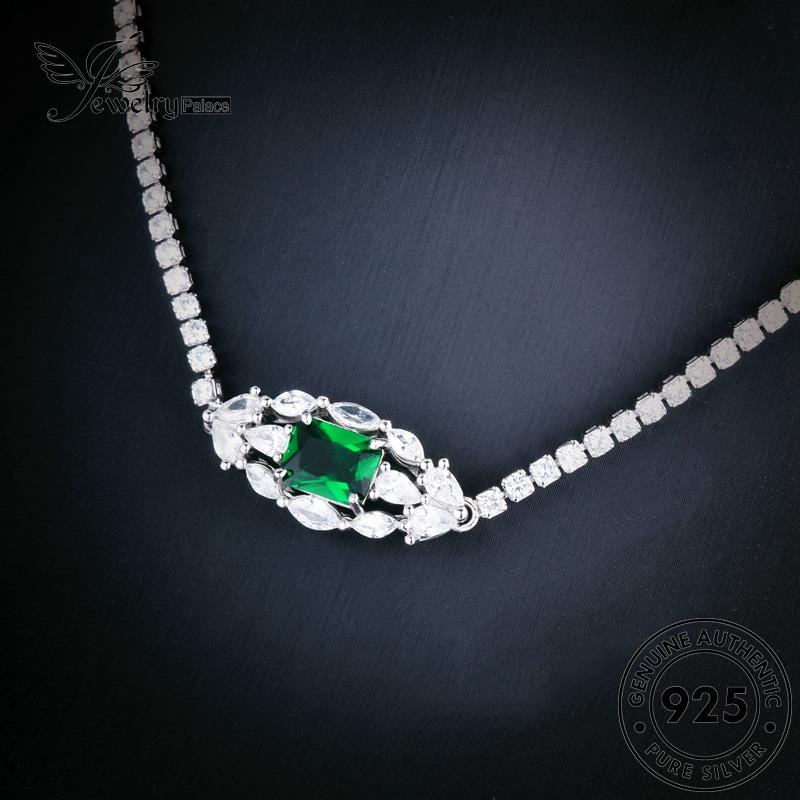 Jewelrypalace Perak Asli Wanita Mewah925 Kalung Emerald N1324