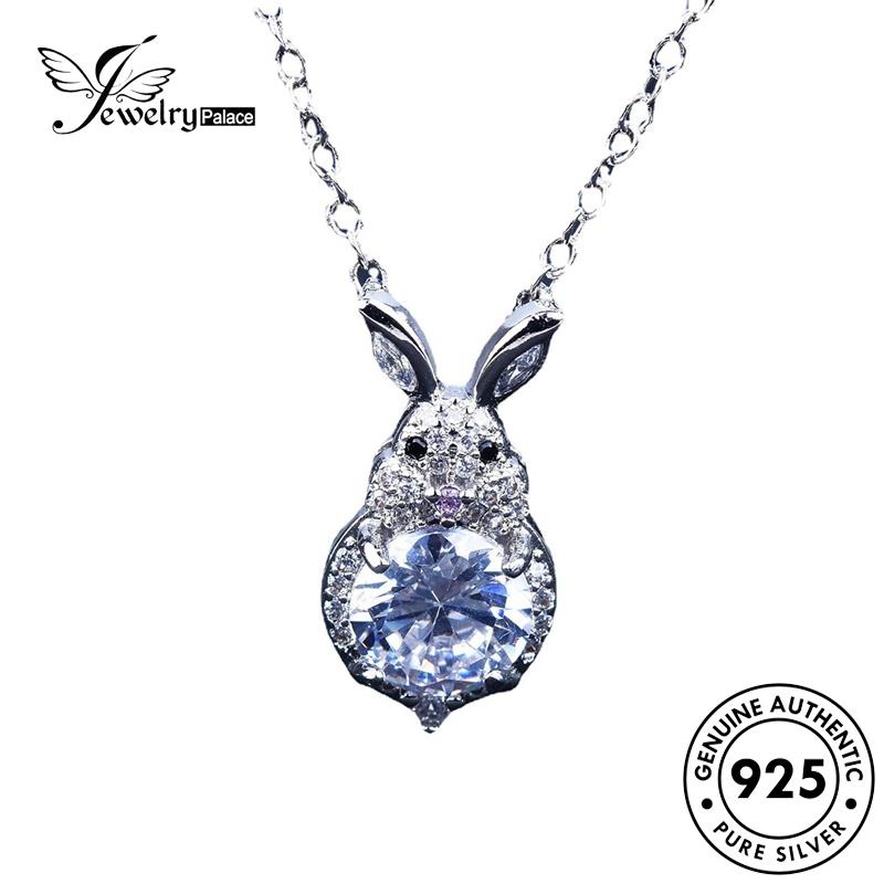 Jewelrypalace Wanita Kalung Perak Berlian Moissanite Emas Asli925 Bunny Fashion N1449