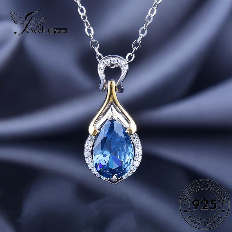 Jewelrypalace Kalung Perak Fashion925 Safir Asli Wanita Tears N1543