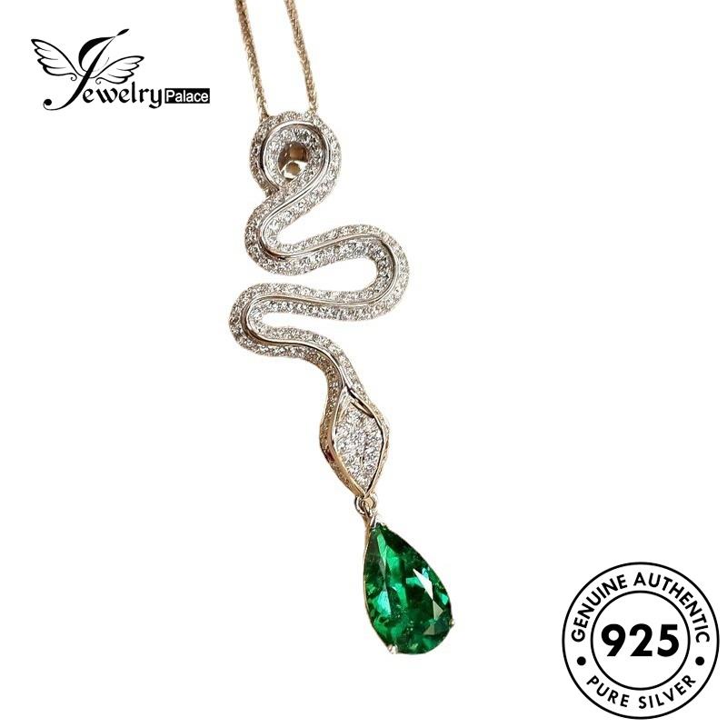 Jewelrypalace925 Kalung Perak Wanita Kreatif Ular Zamrud Asli N1567