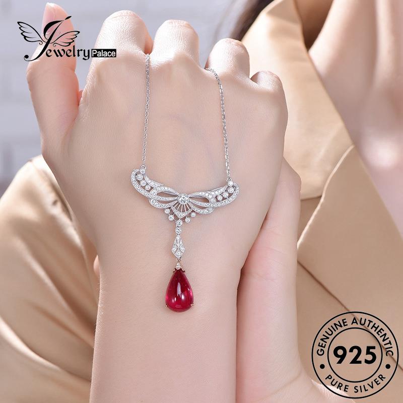 Jewelrypalace Silver Ruby Kalung Fashion Wanita 925sayap Asli Malaikat N1568