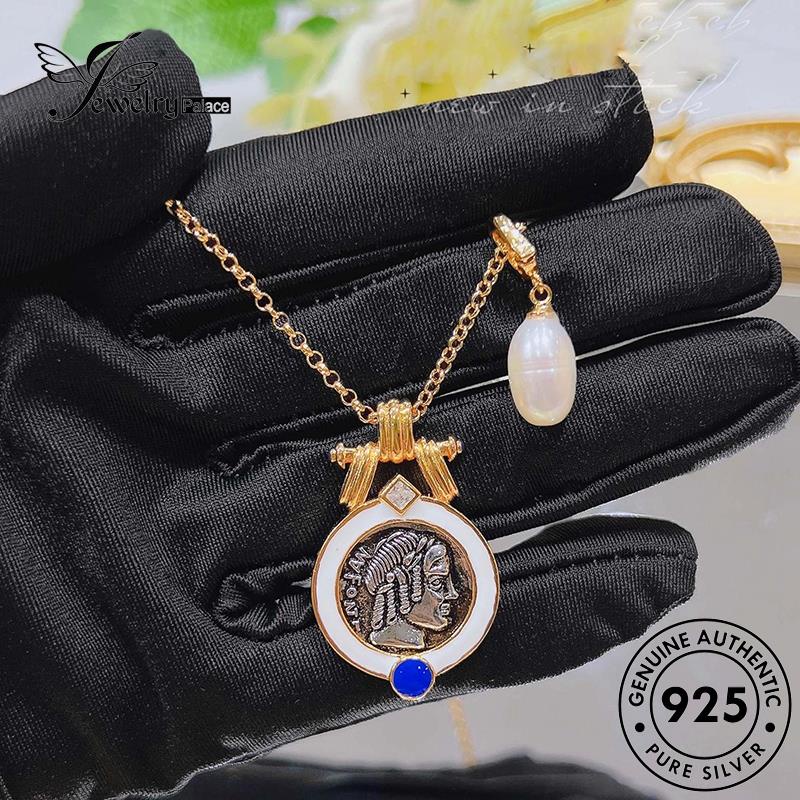 Jewelrypalace Baroque Asli Mutiara Wanita Retro925 Kalung Perak N1592