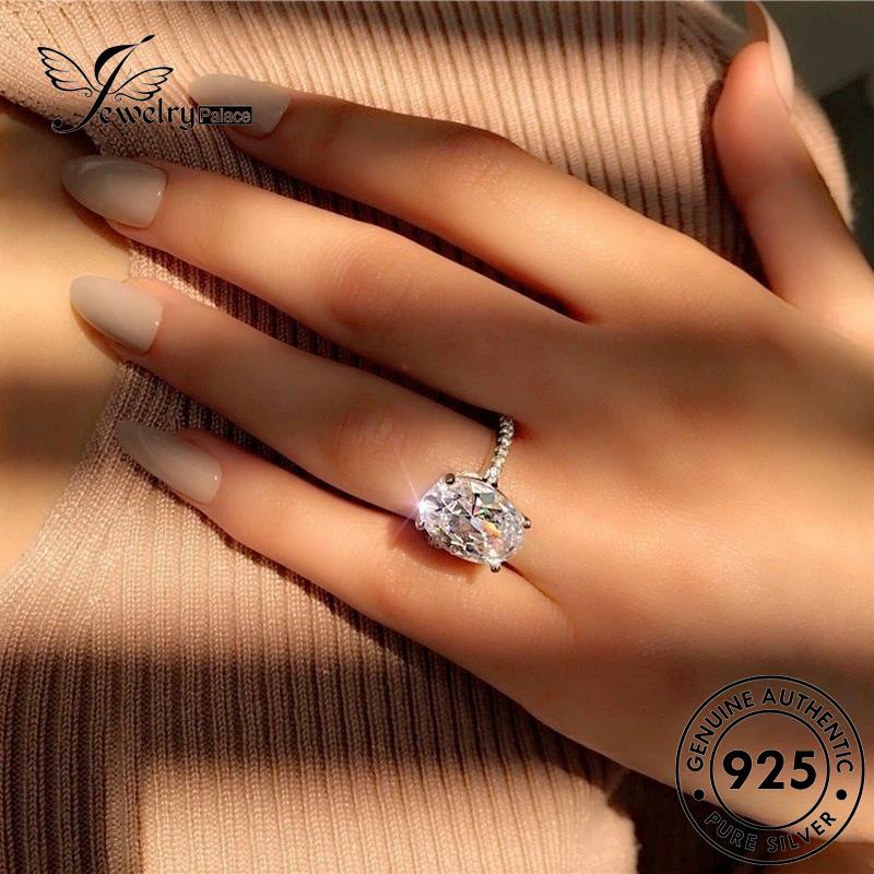 JEWELRYPALACE Perhiasan Wanita korea Kawin Perak Original Silver Aksesori Nikah Diamond Moissanite Fashion Asli Murni Square Sterling Cincin 925 Silver R23