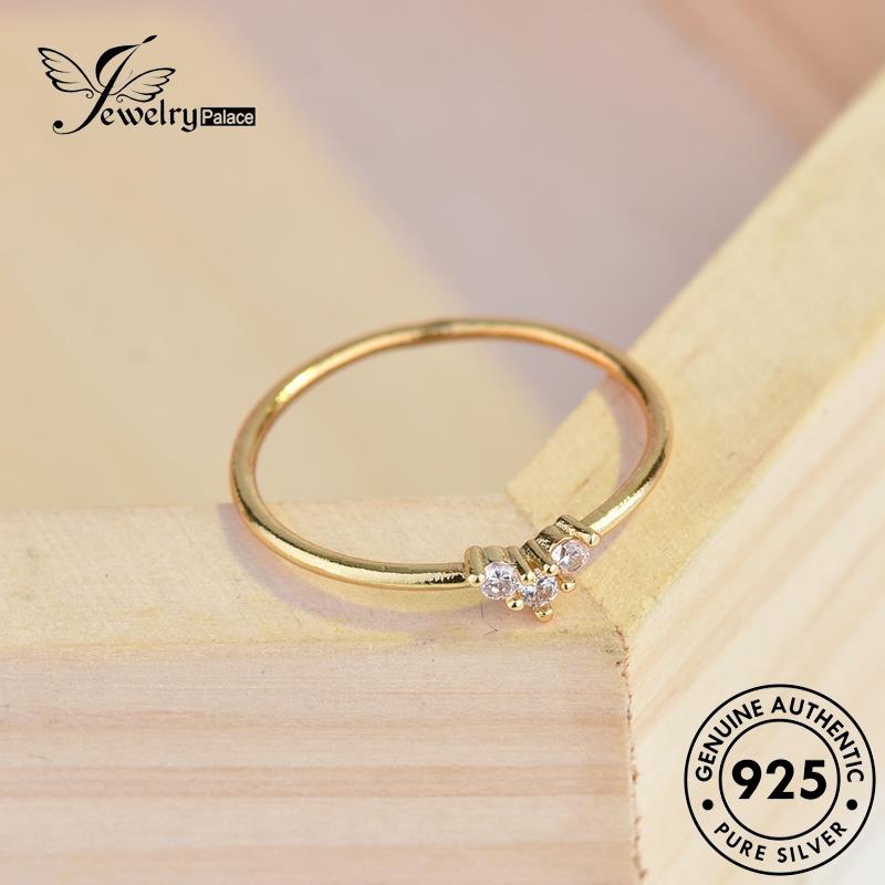 JEWELRYPALACE Kawin Gold Sterling Silver Original Murni 925 Diamond Moissanite Perak Asli Nikah Wanita Aksesori Love Silver Perhiasan Personality korea Cincin R127