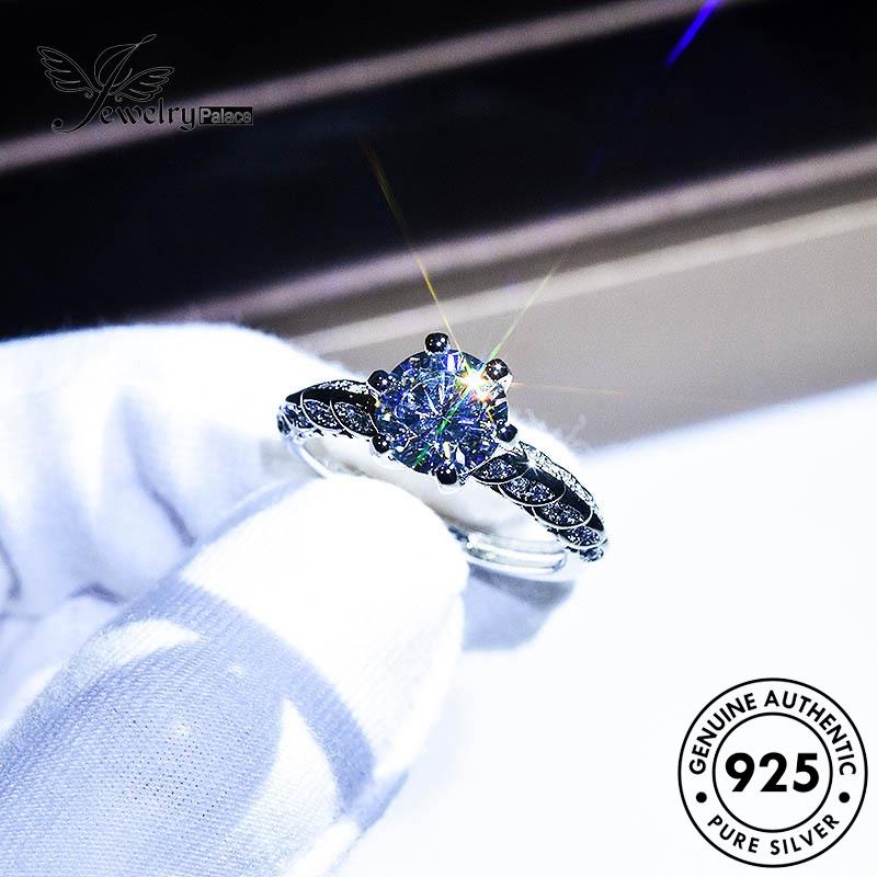 JEWELRYPALACE Diamond Perhiasan Silver Nikah Moissanite Original Cincin Kawin 925 Wanita Perak Sterling Wings Murni korea Silver Aksesori Asli Angel R466