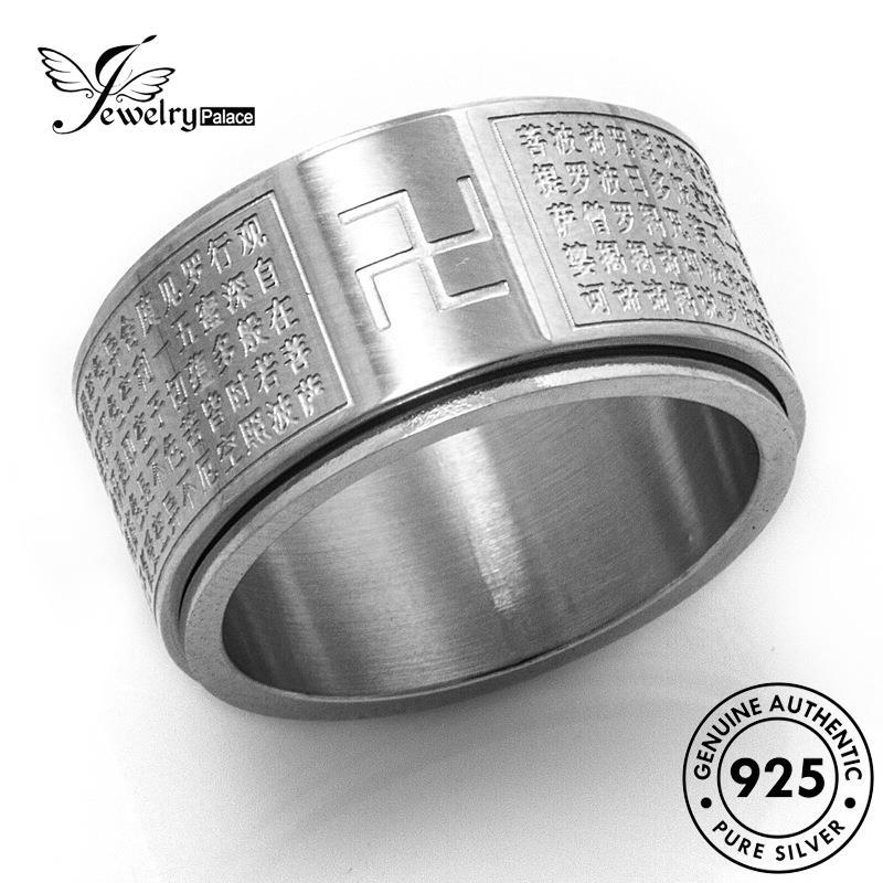 JEWELRYPALACE korea Asli Silver Aksesori Vintage 925 Silver Sutra Murni Gold Kawin Original Perak Perhiasan Cincin Pria Heart Sterling Nikah R474