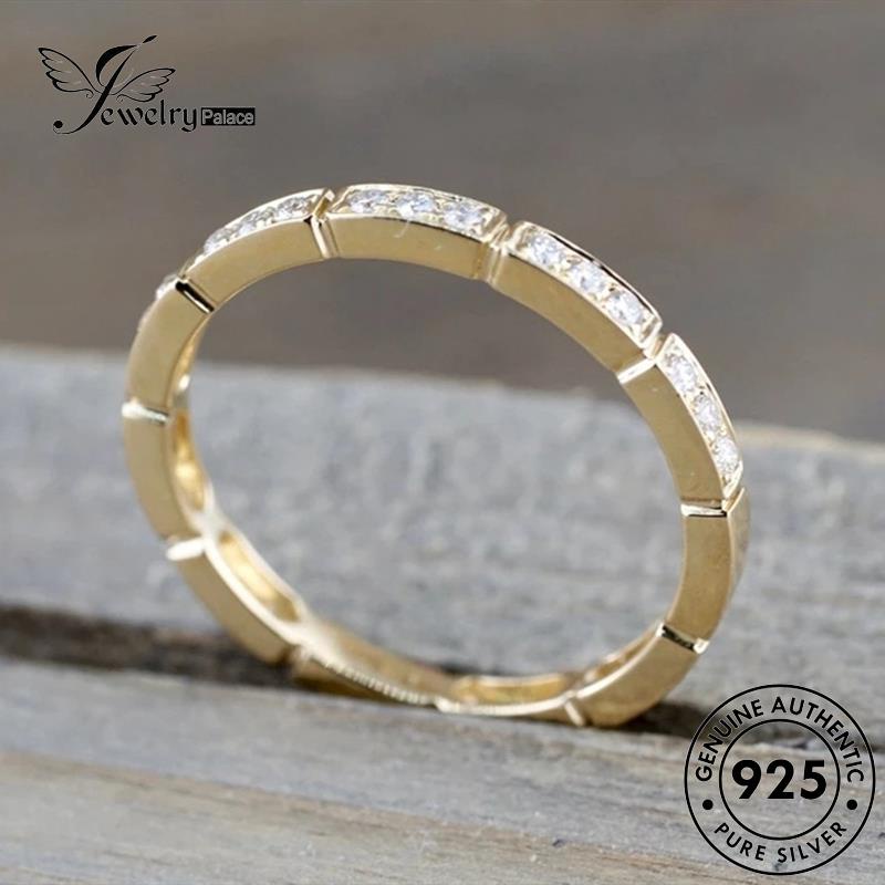 JEWELRYPALACE Perak korea Perhiasan Sterling Cincin Aksesori Silver Asli Kawin Silver Murni Moissanite Gold Diamond Original 925 Wanita Nikah Fashion R525