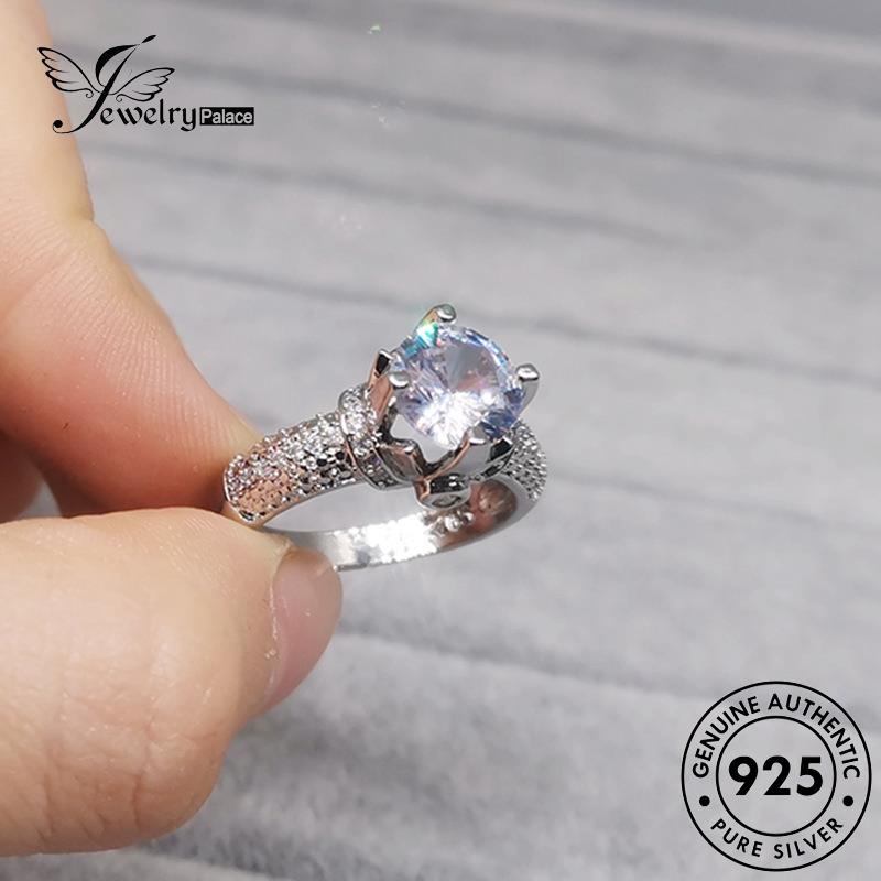 JEWELRYPALACE korea Perhiasan Original 925 Cincin Moissanite Silver Diamond Perak Wanita Nikah Murni Kawin Fashion Sterling Asli Petals Silver Aksesori R763