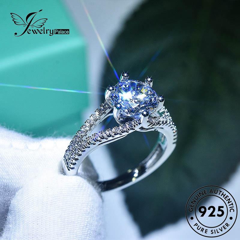 JEWELRYPALACE Kawin 925 Perhiasan Nikah Cincin Murni Silver Silver Diamond Fashion Arrows Hearts Moissanite Perak korea Asli Original Sterling And Aksesori Wanita R796