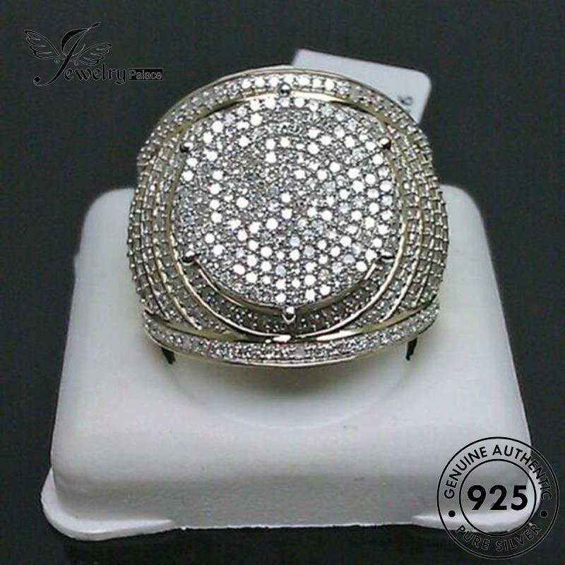 JEWELRYPALACE 925 Cincin Perhiasan Aksesori Round Moissanite Silver Silver Gold Original Nikah Perak Classic korea Murni Asli Sterling Wanita Kawin Diamond R866