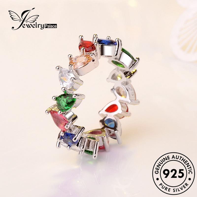 JEWELRYPALACE Perak Aksesori Personality Cincin Silver Diamond Asli 925 Kawin Moissanite korea Murni Original Wanita Nikah Silver Color Sterling Perhiasan R876