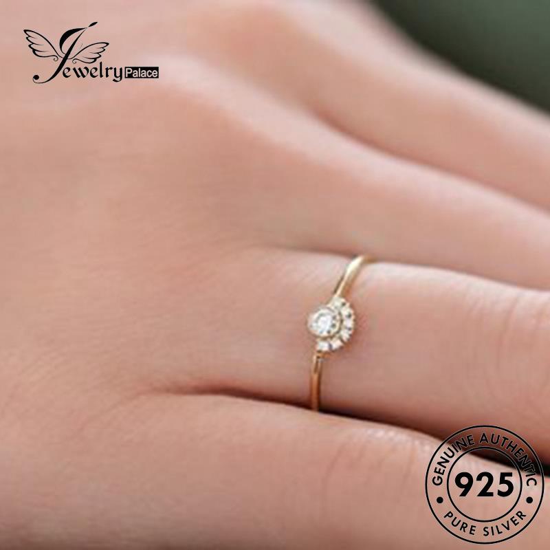 JEWELRYPALACE Perhiasan Murni Wanita Cincin Asli Nikah Original Silver Perak Sterling 925 Moissanite korea Creative Diamond Gold Kawin Silver Aksesori Crown R892