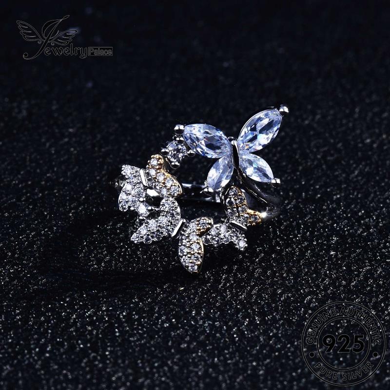 JEWELRYPALACE Silver Kawin Nikah Perak korea Original Murni Moissanite Perhiasan Diamond Aksesori Asli Wanita Creative Butterfly Silver 925 Sterling Cincin R1892