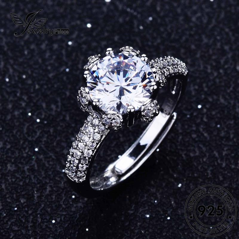 JEWELRYPALACE Sterling Perhiasan Diamond korea Silver Cincin Fashion Nikah Wanita Aksesori Kawin 925 Perak Asli Original Silver Moissanite Murni R1964