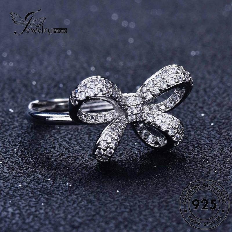 JEWELRYPALACE 925 Original Diamond Aksesori Perak Asli Nikah Kawin Butterfly Wanita Silver Murni Sterling Perhiasan korea Personality Moissanite Cincin Silver R1965