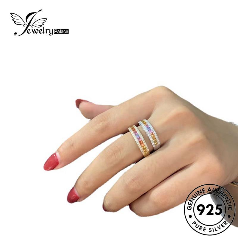 JEWELRYPALACE Murni Asli Color 925 Kawin Gold Cincin Sapphire Personality Wanita Perak korea Sterling Perhiasan Silver Nikah Silver Original Aksesori R1987