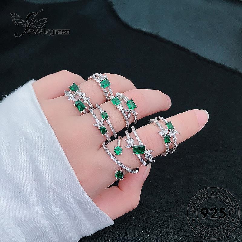 JEWELRYPALACE Kawin Emerald Nikah Fashion Wanita 925 Silver Sterling Murni Asli Aksesori Perak korea Cincin Perhiasan Silver Original Cross R2051