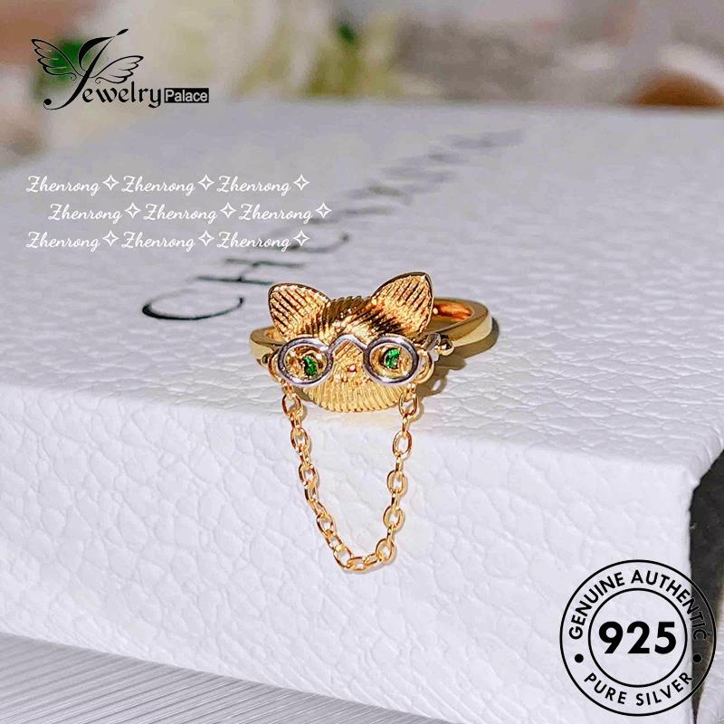 JEWELRYPALACE Original Asli Murni Silver korea Kawin Cat Nikah Sterling Silver Perhiasan Wanita Perak Cincin Aksesori 925 Cute R2101