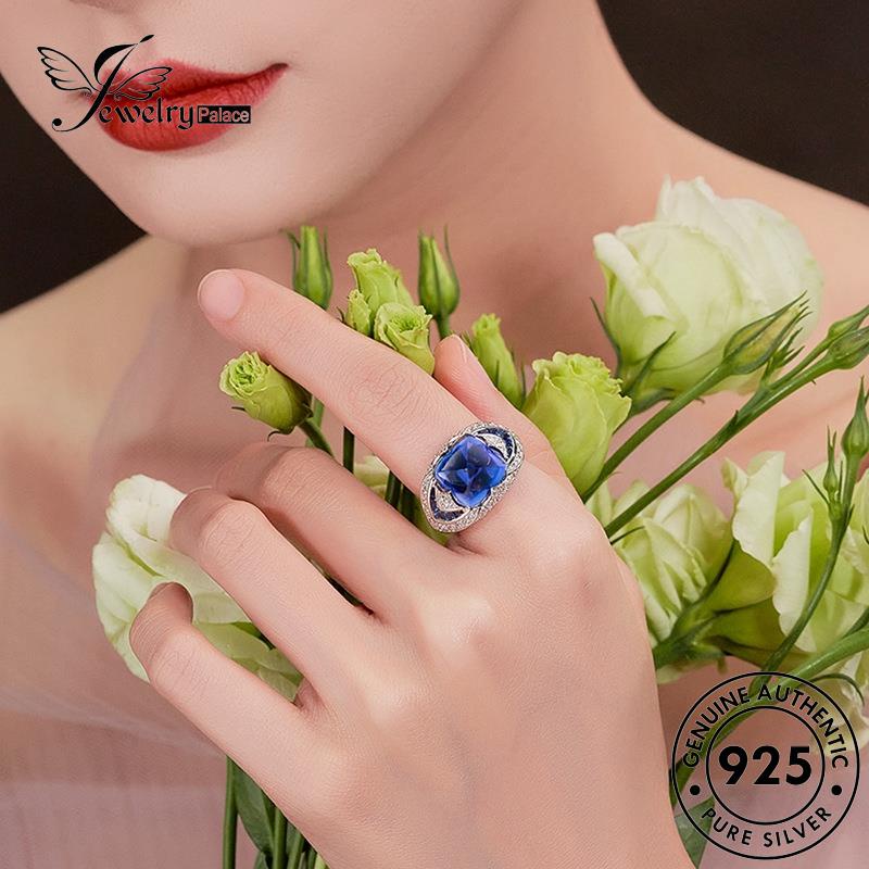 JEWELRYPALACE Silver Wanita 925 Original Perak Silver Kawin Sterling Perhiasan Nikah Sapphire Cincin Aksesori korea Asli Vintage Murni R2104