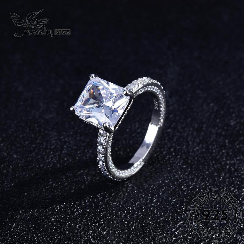 JEWELRYPALACE Cincin korea Murni Square Couple Kawin Perak Moissanite Pasangan Perhiasan 925 Silver Original Fashion Diamond Nikah Asli Aksesori Silver Sterling R2158