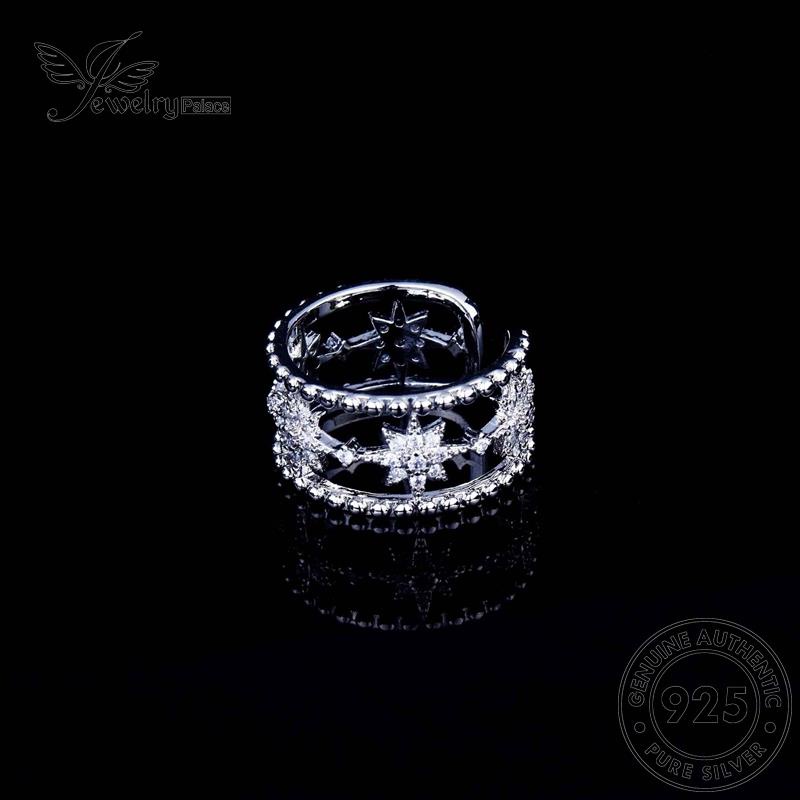 JEWELRYPALACE Sterling Perhiasan Murni Silver Perak Diamond Asli Cincin Moissanite Wanita Kawin Nikah 925 Original Silver korea Aksesori Retro Octagon R2204