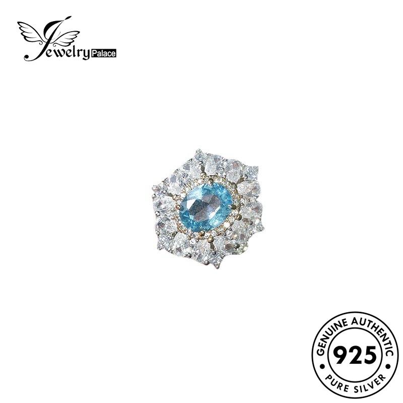 JEWELRYPALACE Silver Aquamarine Kawin korea Silver Perhiasan Asli Sterling Aksesori Original Wanita Perak Cincin Nikah 925 Luxurious Murni R2254