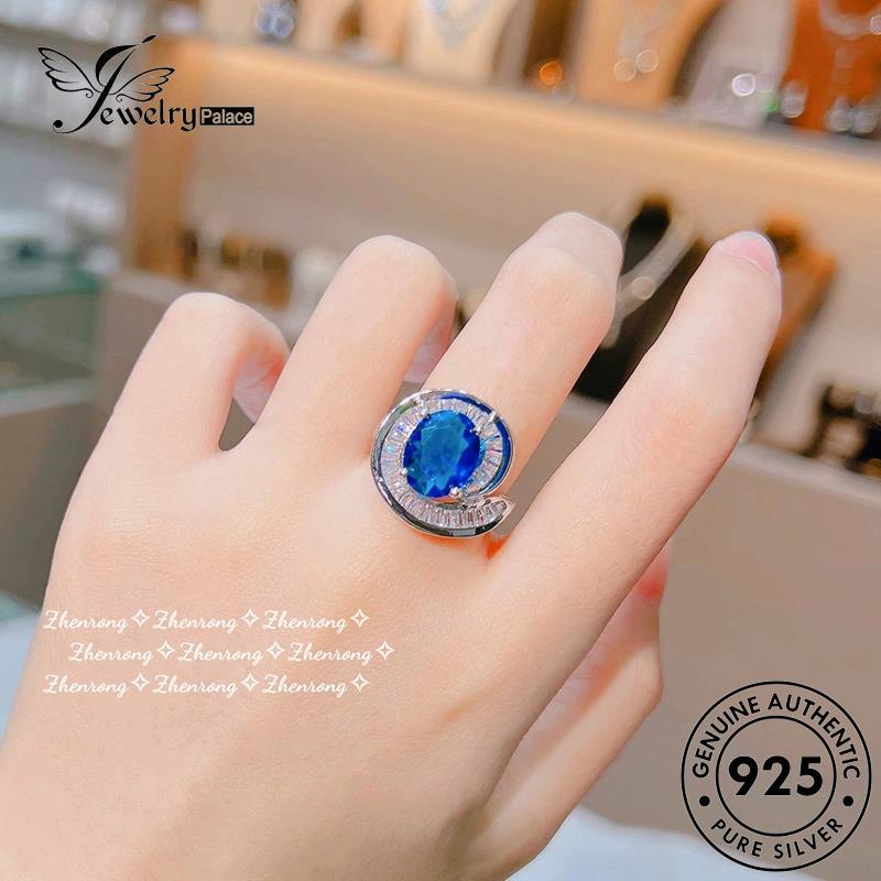 JEWELRYPALACE Rope Silver Original korea Cincin Silver Aksesori Sapphire Kawin 925 Wanita Murni Luxury Nikah Twist Perak Asli Sterling Perhiasan R2321