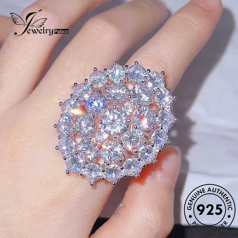 JEWELRYPALACE Perhiasan Kawin Cincin Sterling Aksesori Temperament Moissanite Nikah 925 Wanita Perak Stars Silver Of korea Full Silver Original Asli Murni Diamond R2342