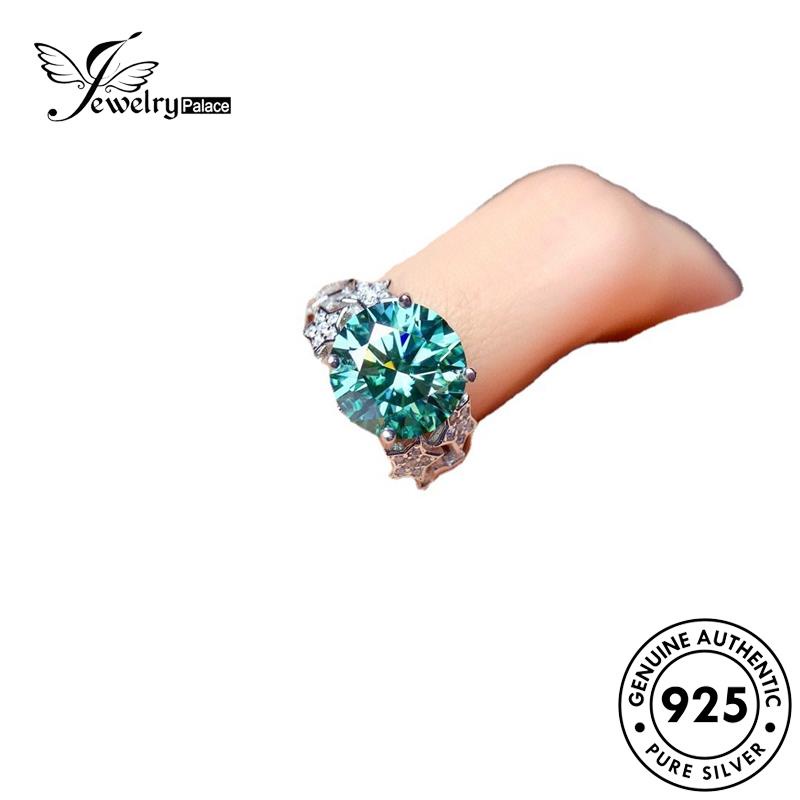 JEWELRYPALACE Silver korea Asli Sterling Wanita Aksesori Kawin Classic Silver Perak Emerald Perhiasan Original Murni 925 Cincin Nikah Gypsophila R2378