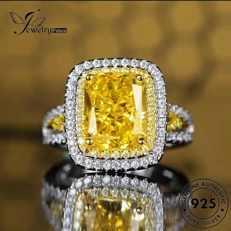 Jewelrytempat Perhiasan Wanita Safir925Mewah Cincin Citrine Asli Emerald Silver Ruby M106