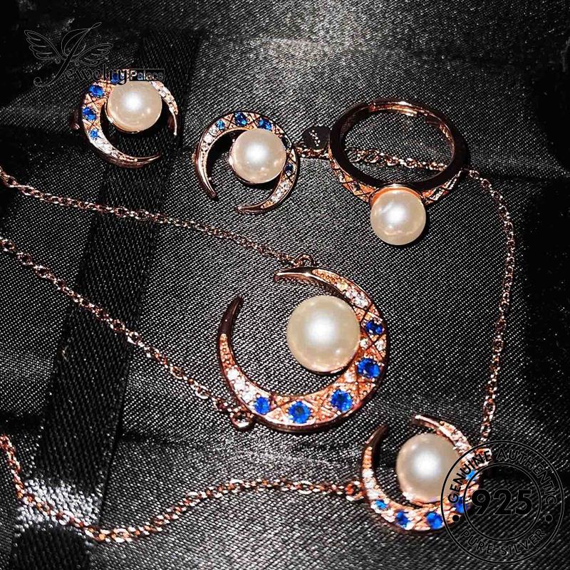 Jewelrypalace 925mutiara Set Wanita Kreatif Perak Asli Kalung Bulan S139