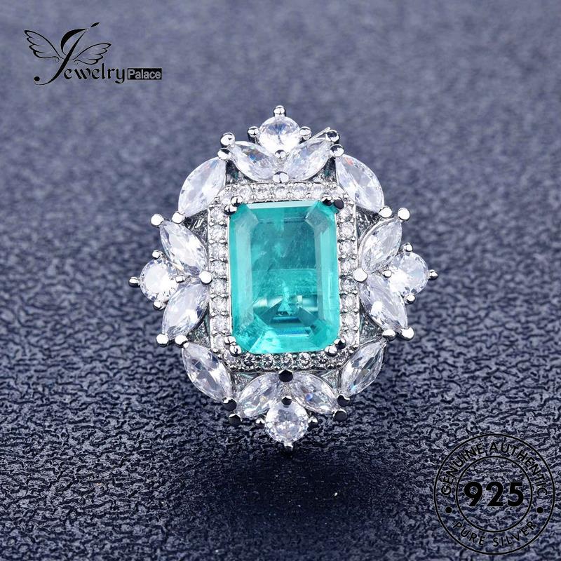 Jewelrypalace Set Asli High-End Kalung Pola925 Aquamarine Wanita Perak S152