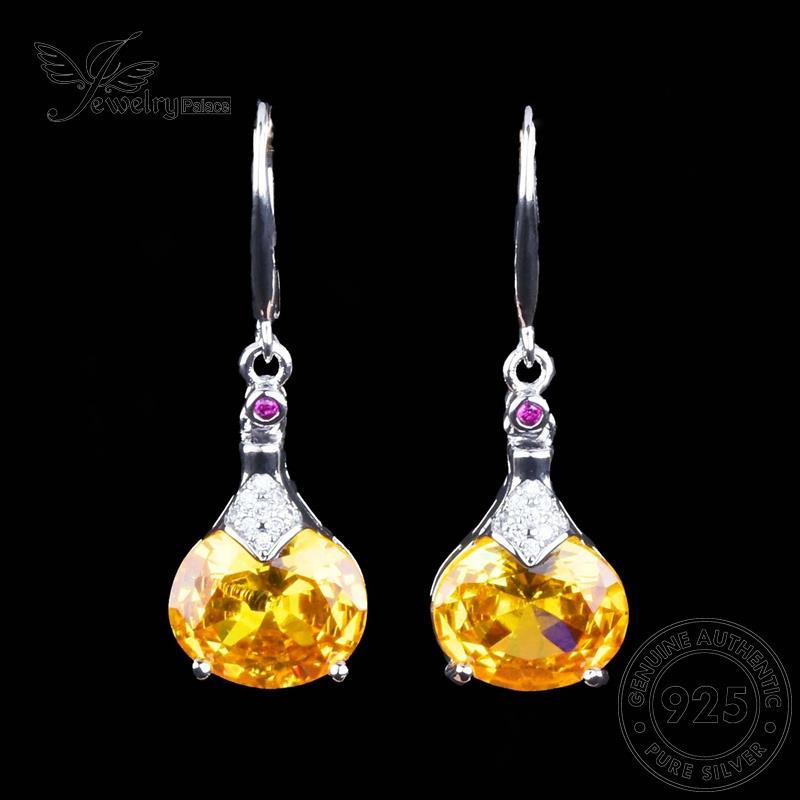 Jewelrypalace Citrine Wanita Set Fashion925Asli Kalung Perak S230