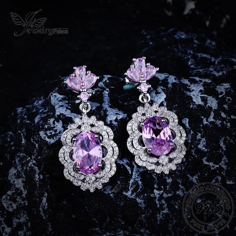 Jewelrypalace Asli925 Wanita Kalung Retro Motif Perak Set Amethyst S216