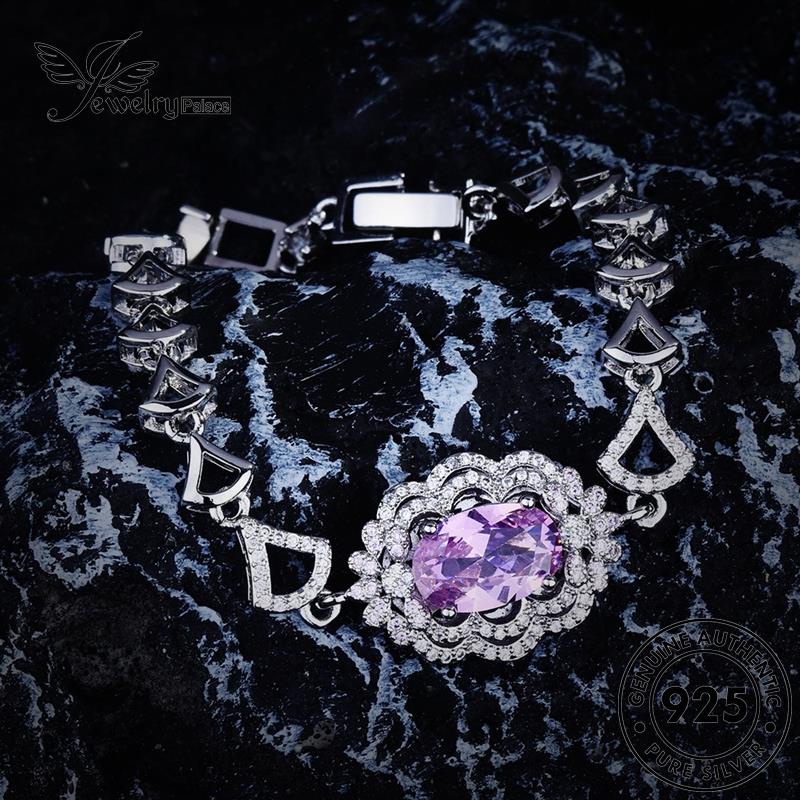 Jewelrypalace Asli925 Wanita Kalung Retro Motif Perak Set Amethyst S216