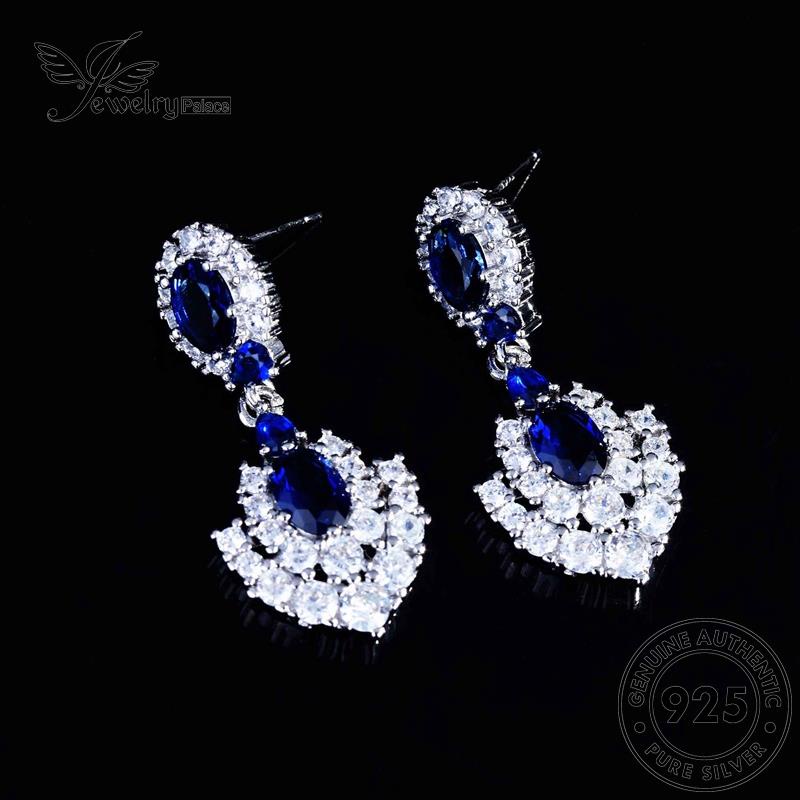 Set Perhiasanpalace Kalung Asli Wanita Perak925 Safir Mewah S332