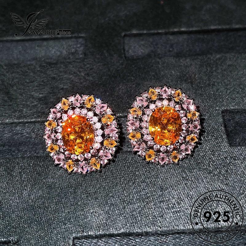 Jewelrypalace Kalung Berlian Citrine Perak Asli Mewah Set925 Wanita S378