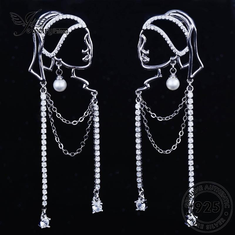 Jewelrypalace Original Set Perak Jumbai Pribadi Wanita Kalung Mutiara925 S341