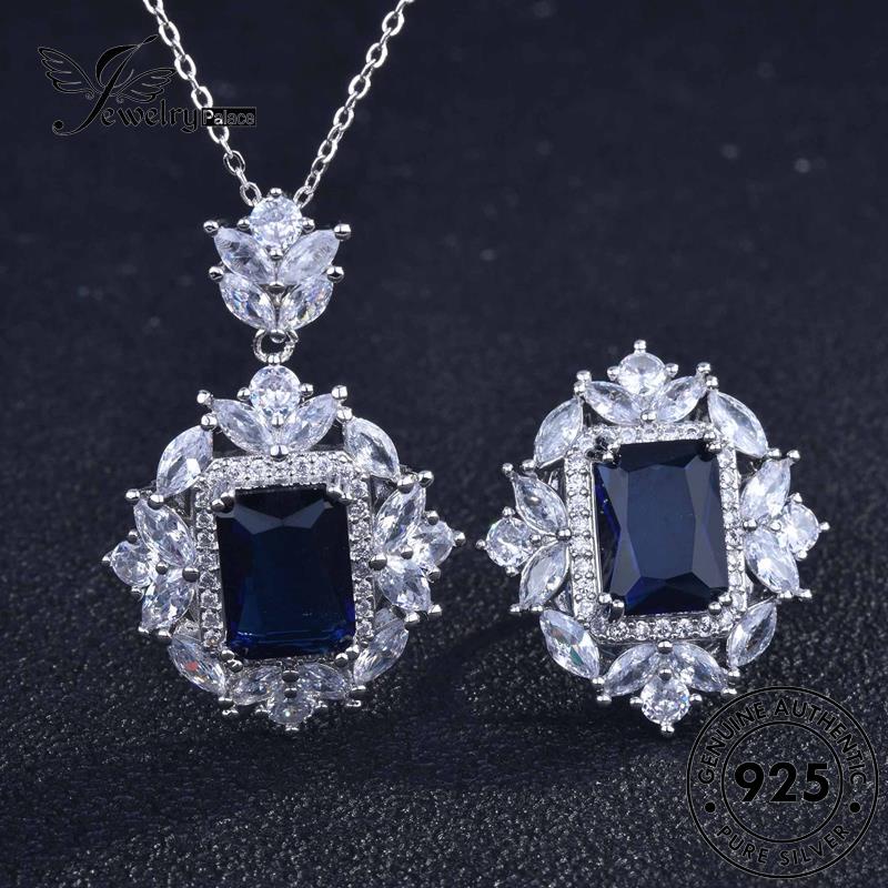 Jewelrypalace Kalung Wanita Kristal Set Perak Mewah925 Asli S423