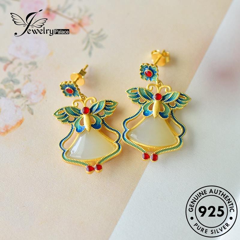 Perhiasantempat Set Perak Wanita925Asli Kupu Giok Kalung Retro S382