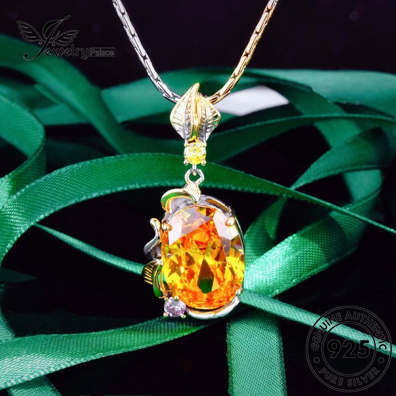 Perhiasanpalace925 Wanita Perak Vintage Kalung Set Asli Citrine S493