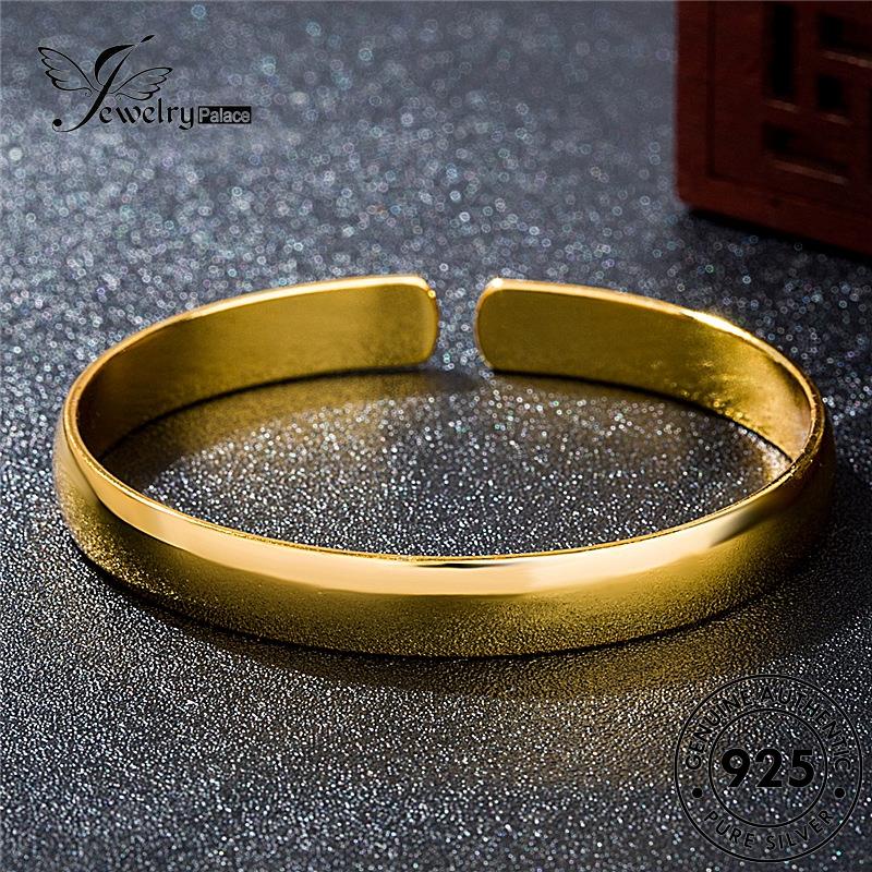 Jewelrypalace Fashion Gelang Perak925 Emas Asli Glossy Wanita B117