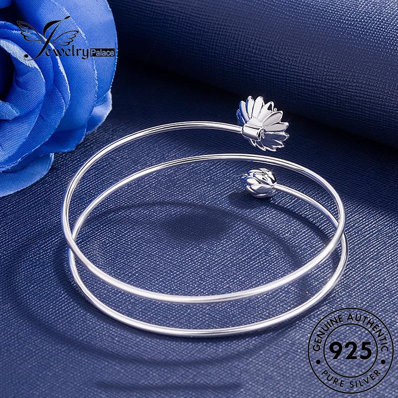 Jewelrypalace 925emas Wanita Asli Gelang Lotus Fashion Perak B137