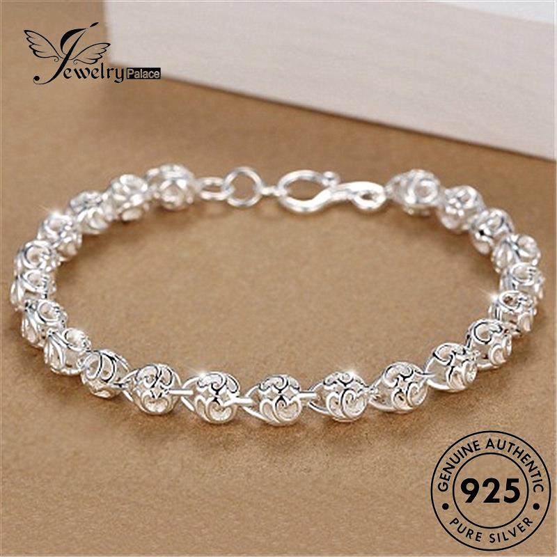 Jewelrypalace Fashion Hollow925 Wanita Gelang Bola Perak Asli B436