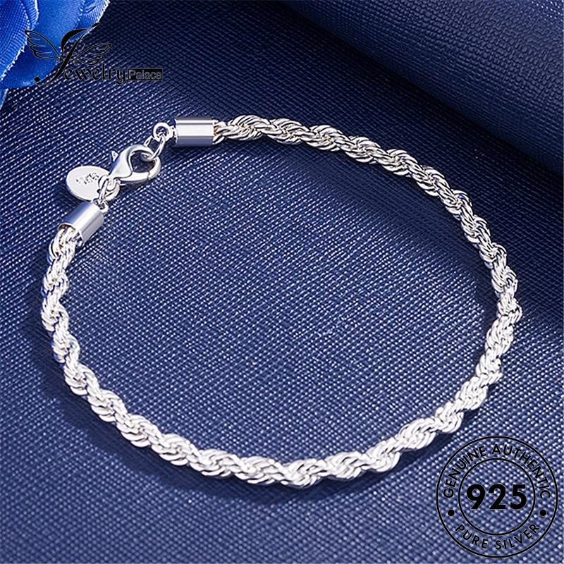 Jewelrypalace Original Tali Simple925Gelang Pria Twist Silver B621