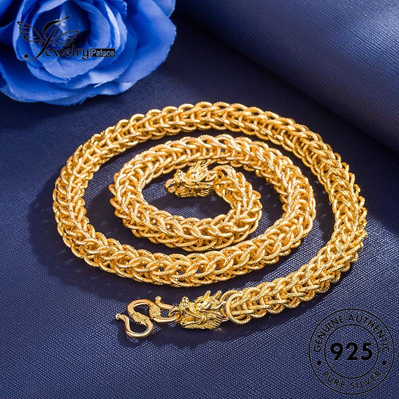 Jewelrypalace Perak Pria Retro Kalung Kran Emas Asli925 N181